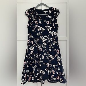 Mid-Length Black Floral Dress